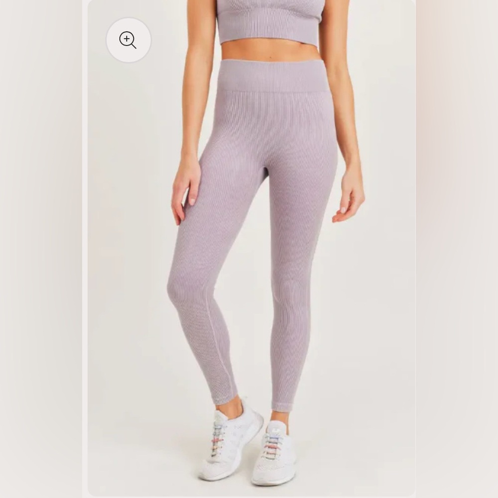 Mono B High Rise Seamless Ribbed Leggings Women’s Size S Light Purple
